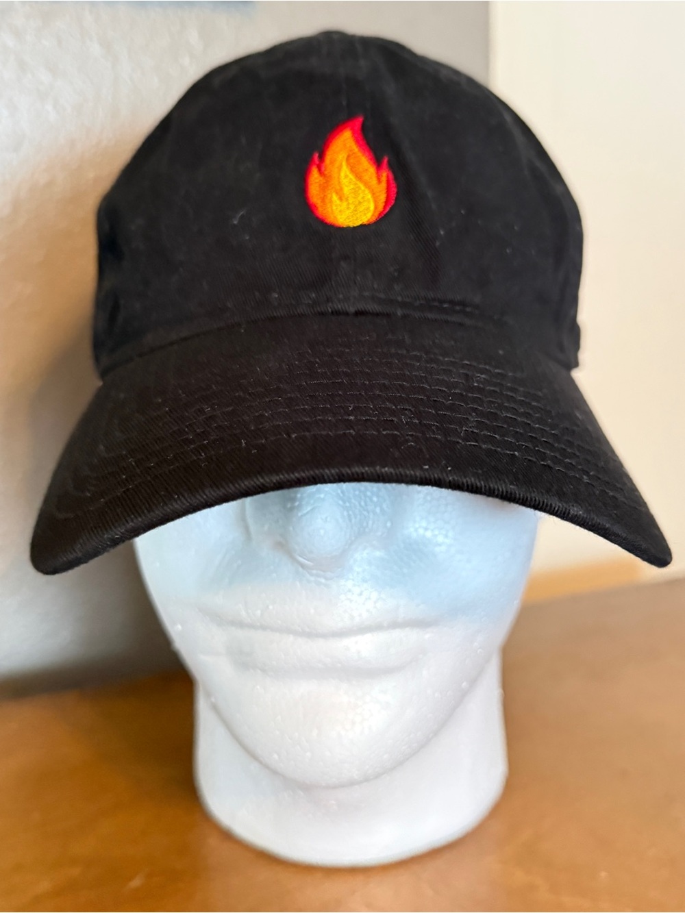 New Era Fire Emoji Baseball Buckleback Cap/Hat Black Canvas Embroidered One-Size